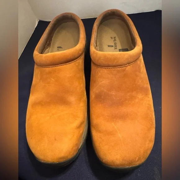 Women’s Merrill Brown Leather Slip On’s Style “Dune” Size 8.5 - Picture 1 of 16